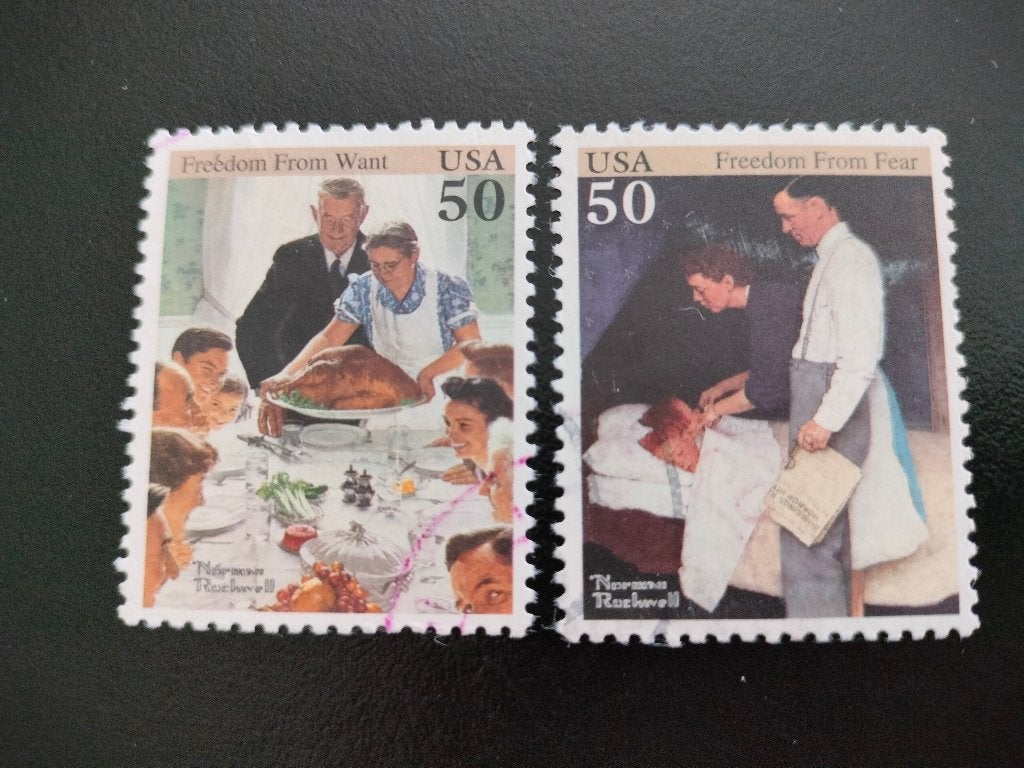 États-Unis 1994 - art, Norman Rockwell, peinture, Envoi, Affranchi, Amérique du Nord