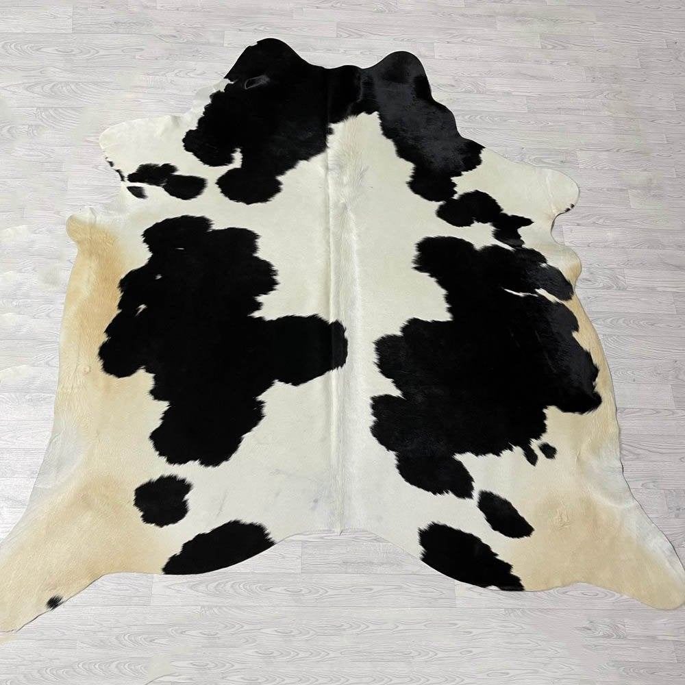 Koeienhuid zwart wit beige 240x235cm | Lederstore, Meerkleurig, Wandkleed, Nieuw, Ophalen of Verzenden