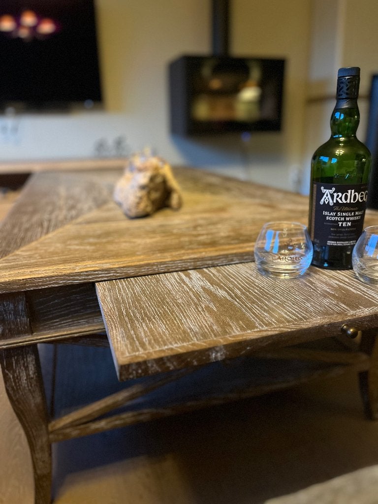 Massief eiken salontafel, Huis en Inrichting, Ophalen, Eikenhout, 50 tot 100 cm, Zo goed als nieuw