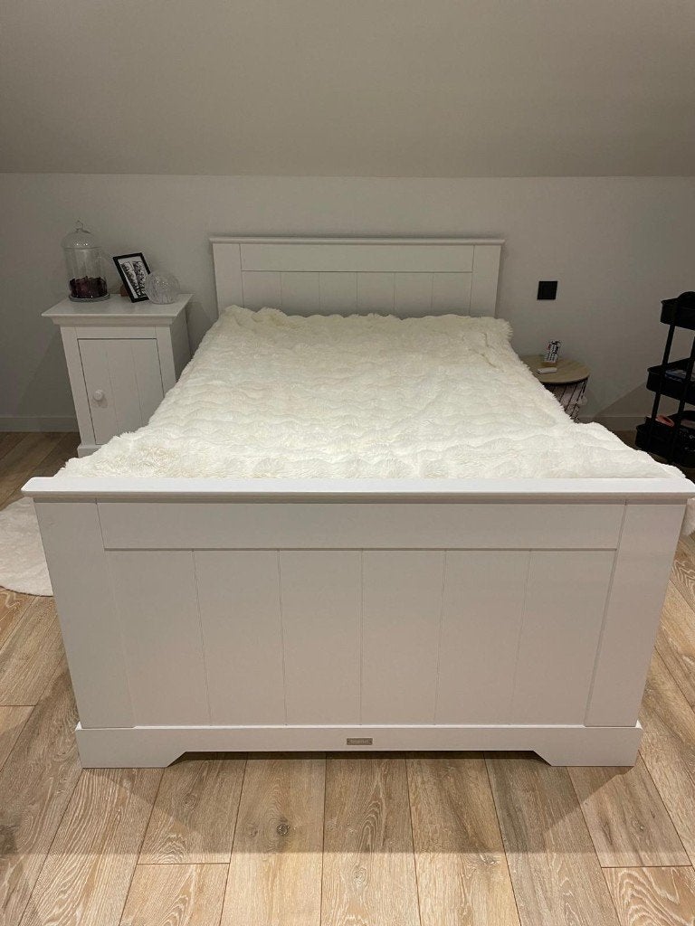 Landelijk éénpersoonsbed (twijfelaar), Huis en Inrichting, Ophalen, Wit, Twijfelaar, 120 cm
