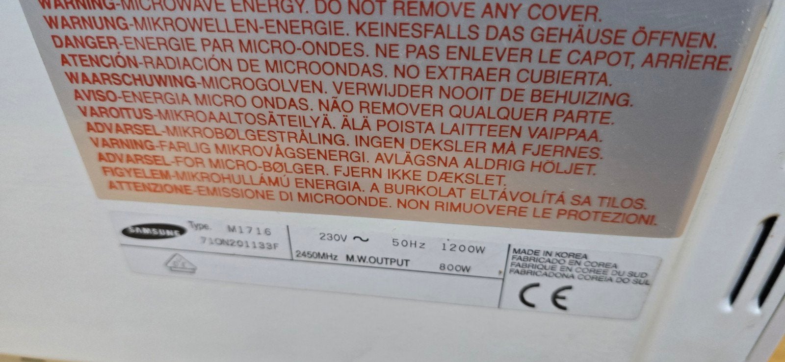 Samsung m1716 magnetron eenvoudige witte kleur gebruikt in, Ophalen of Verzenden, Microgolfoven