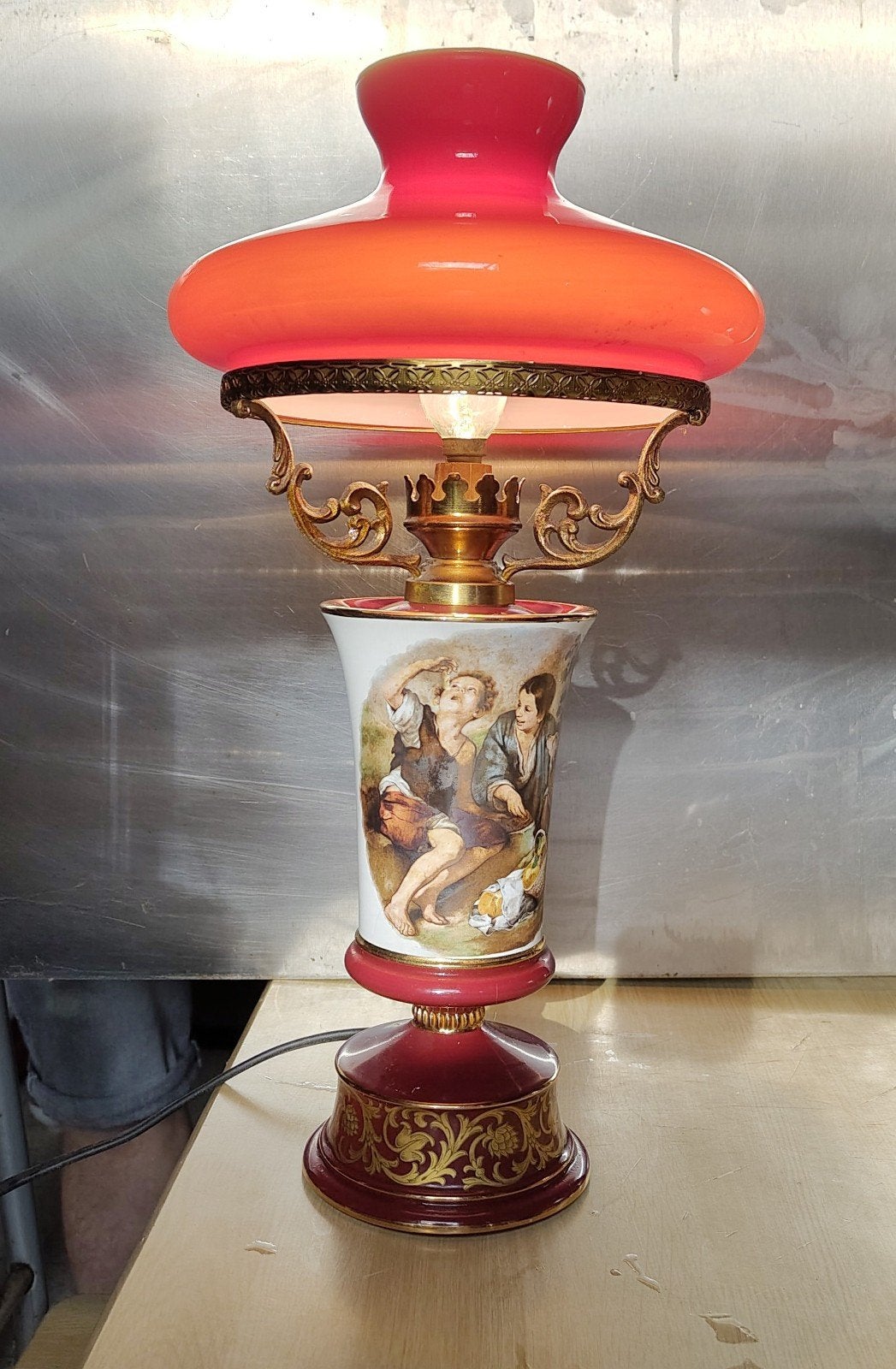 lampe de table vintage de style florentin, Enlèvement, Utilisé