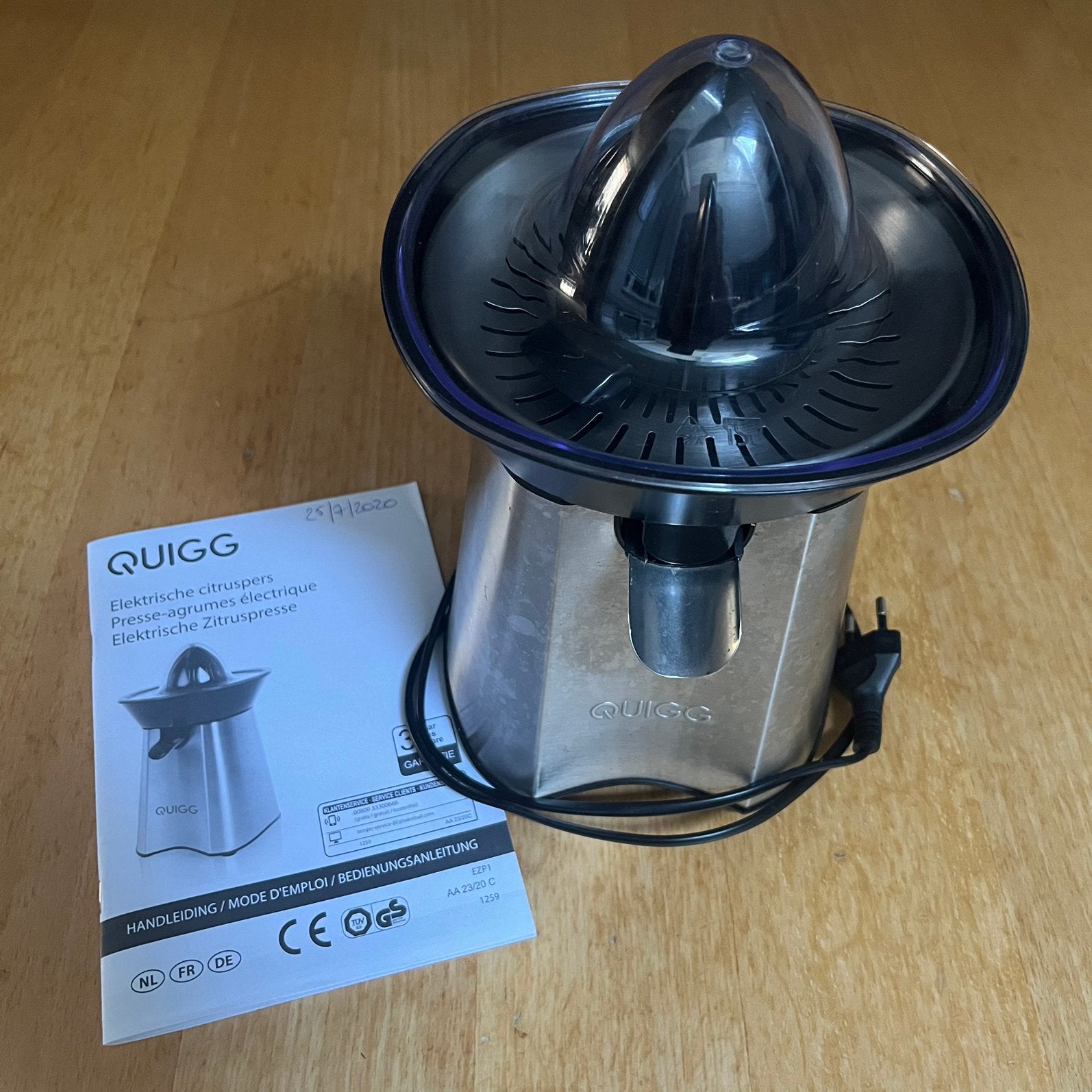 Quigg elektrische citruspers, Ophalen, Zo goed als nieuw, Elektrisch, Citruspers