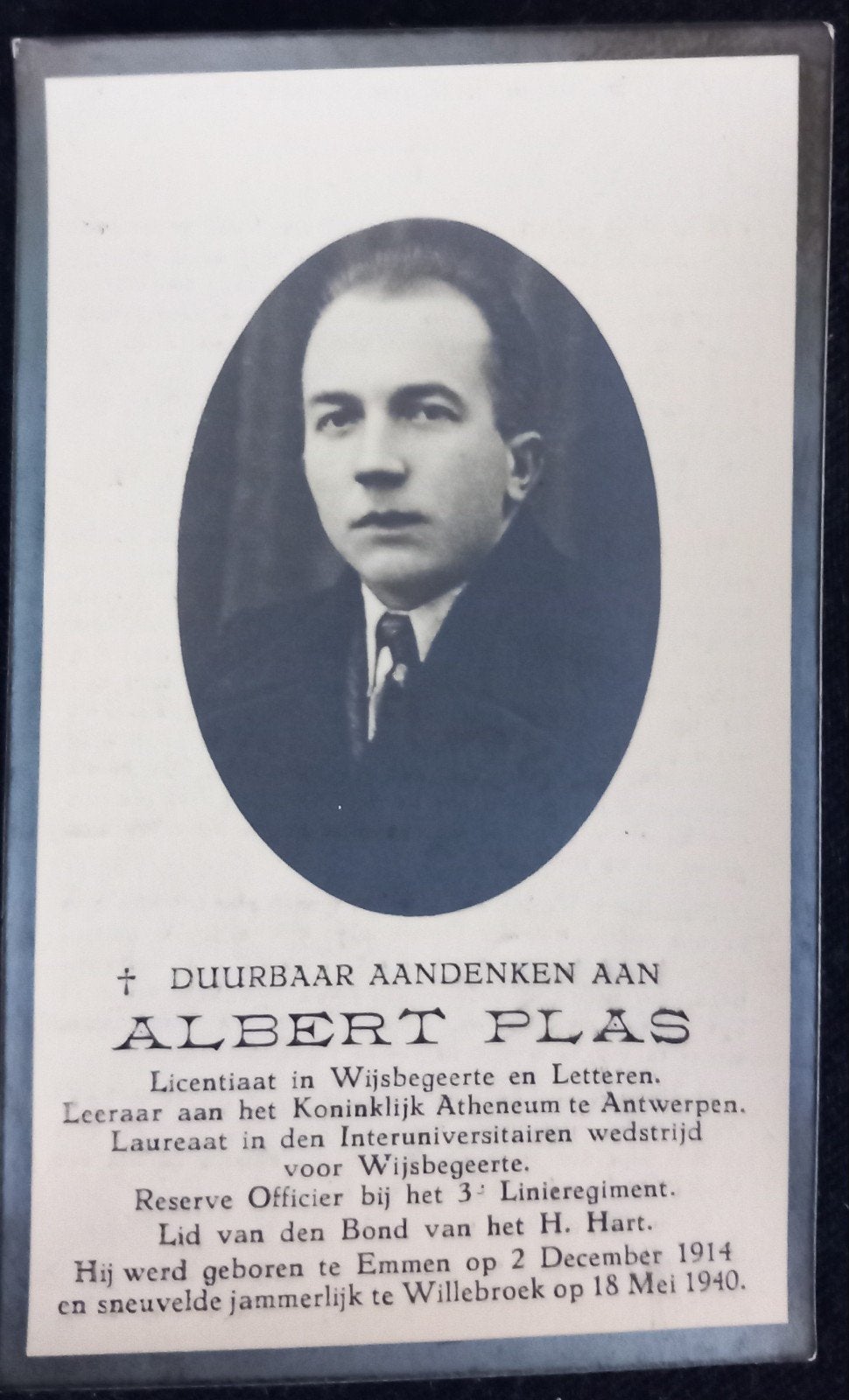 Bidprent WO2, Verzamelen, Bidprentjes en Rouwkaarten, Ophalen of Verzenden
