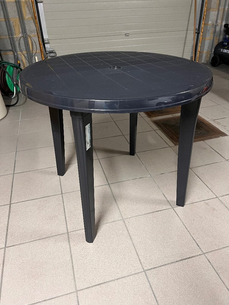 Petit table de jardin Lisa graphite, Enlèvement, Comme neuf, Rond, Plastique