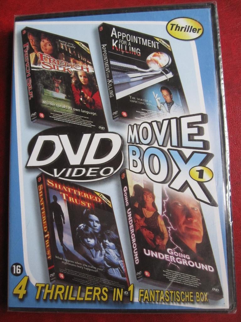 DVDvideo Moviebox 1 (4 films op 2 disc) nieuw in de verpakki, Cd's en Dvd's, Dvd's | Thrillers en Misdaad, Nieuw in verpakking