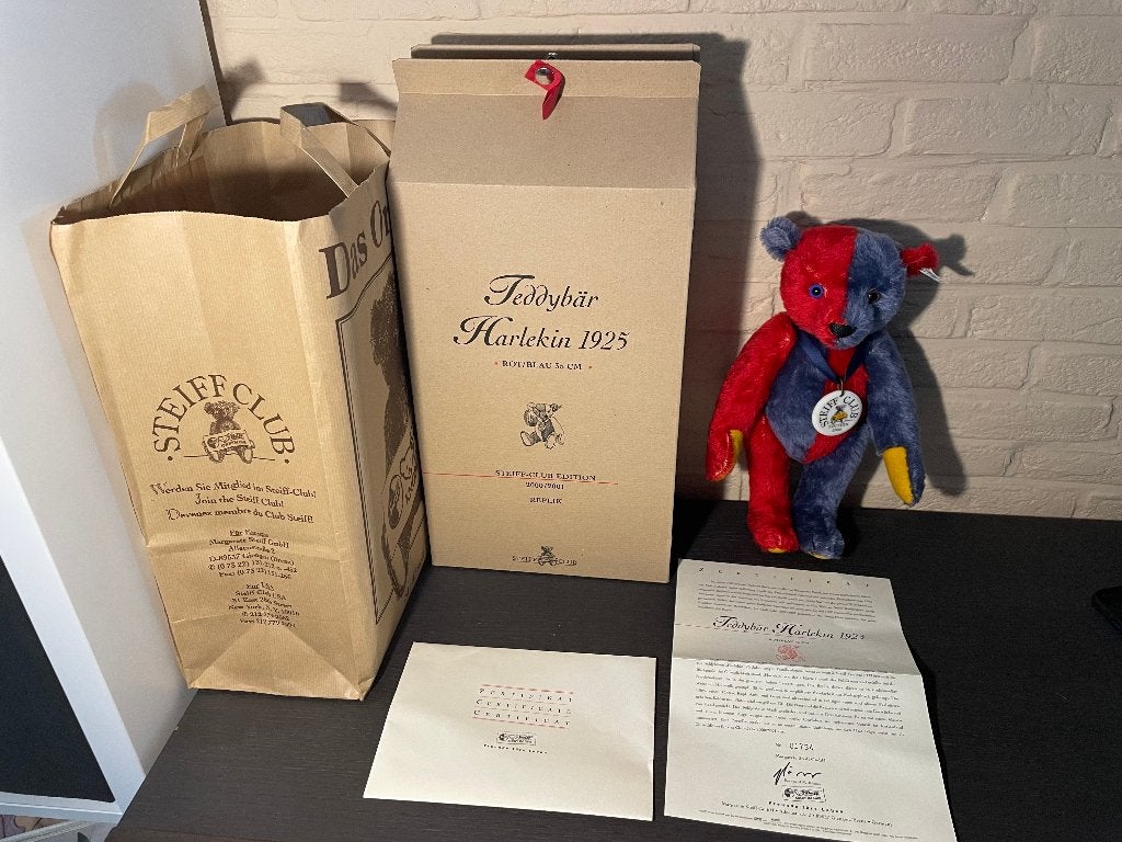 originele Steiff Club-Edition (2000/2001) Teddybär Harlekin, Ophalen of Verzenden, Steiff