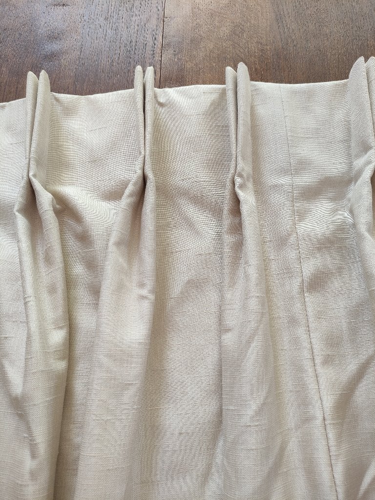 4 grandes tentures beige doublées chaleur, 180 cm, Beige, Enlèvement, Utilisé