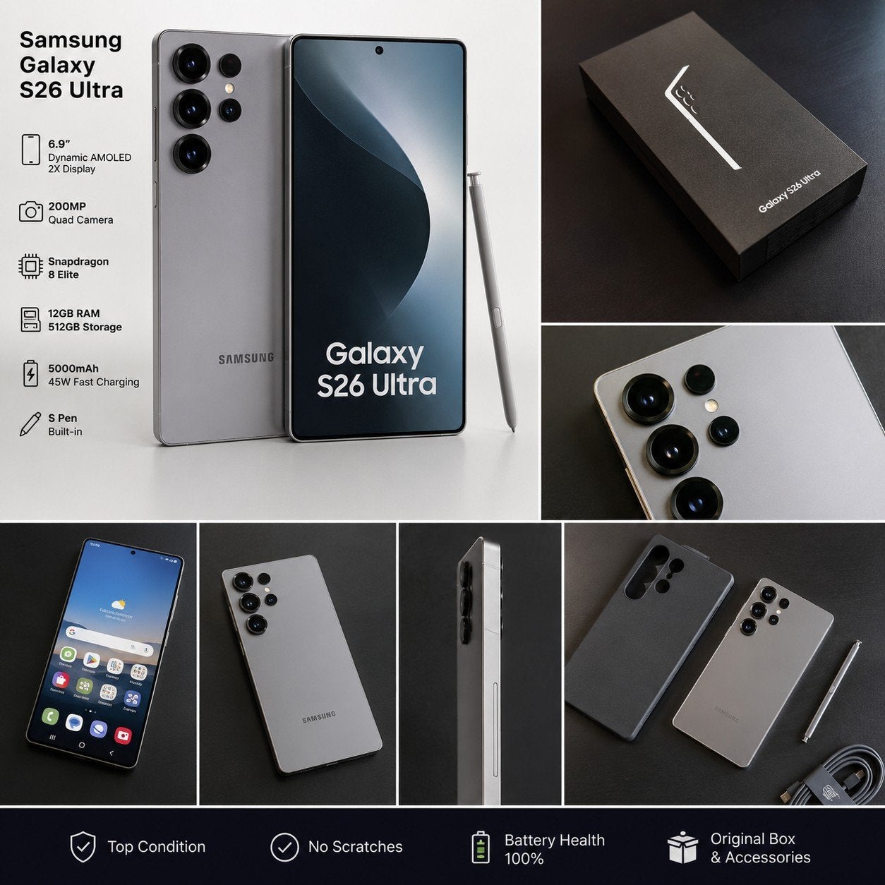 S26 Ultra - 256 GB - 24 maand garantie - Alle kleuren, Ophalen of Verzenden, Nieuw, Zonder abonnement