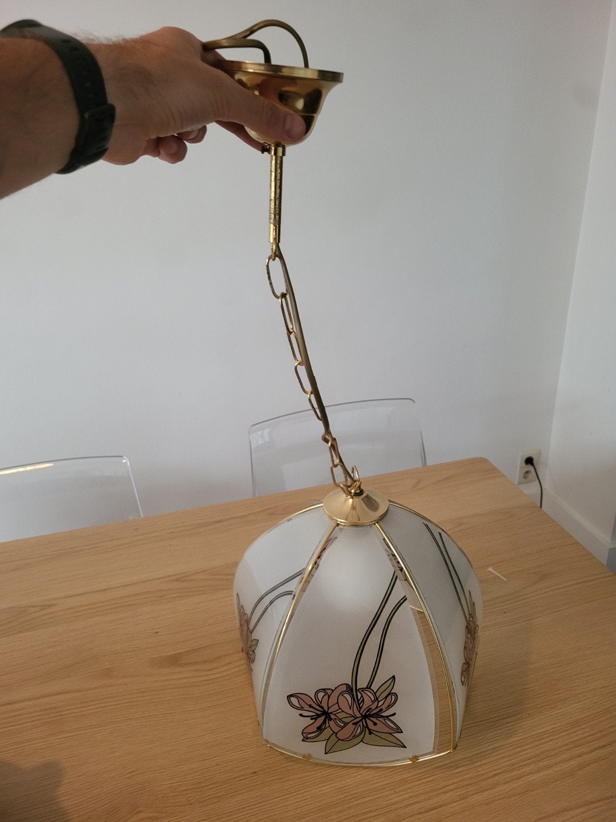 Vintage regency hanglamp te koop, Ophalen, Vintage