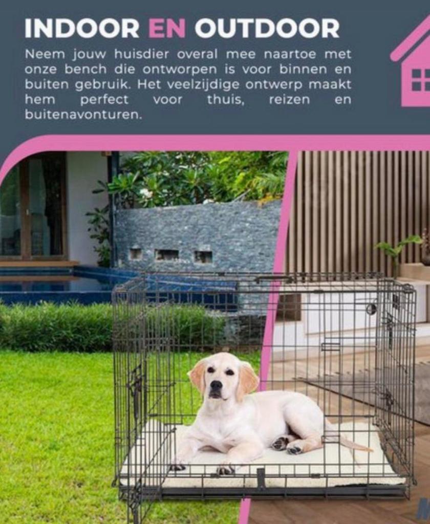 Splinternieuwe Plooibare hondenbench met twee deuren, Ophalen