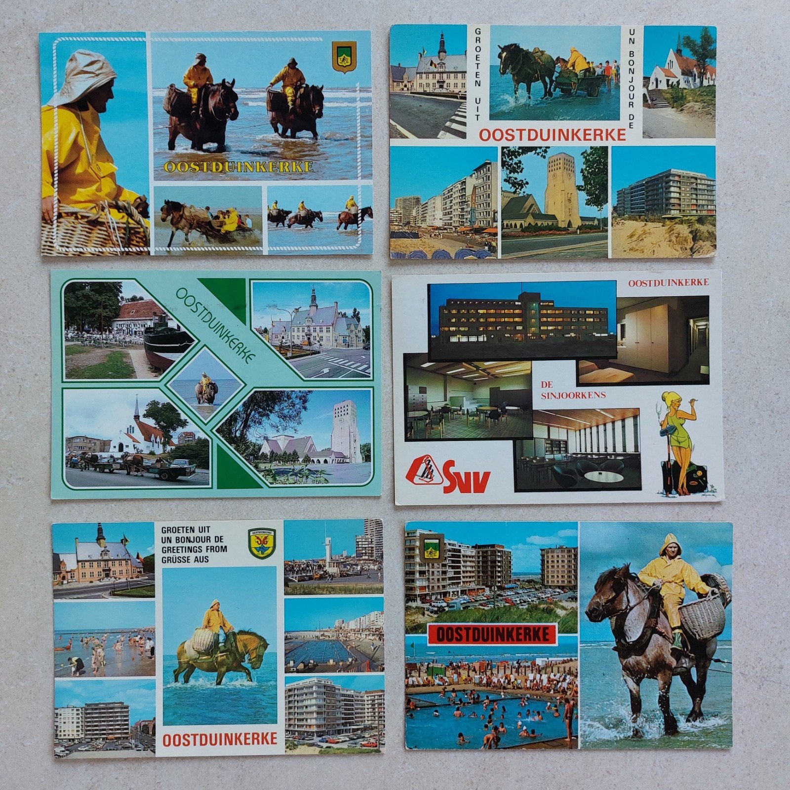 Lot van 6 gelopen postkaarten van Oostduinkerke, Verzenden