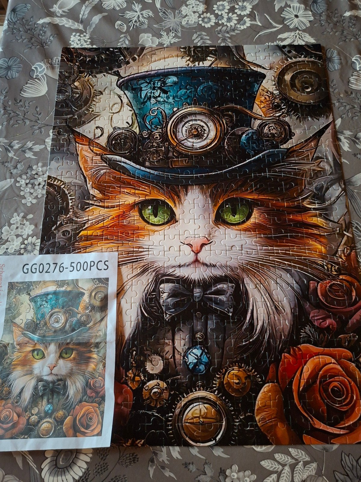 puzzel kat met hoed, Hobby en Vrije tijd, Ophalen, Overige thema's, Overige typen, Meerkleurig