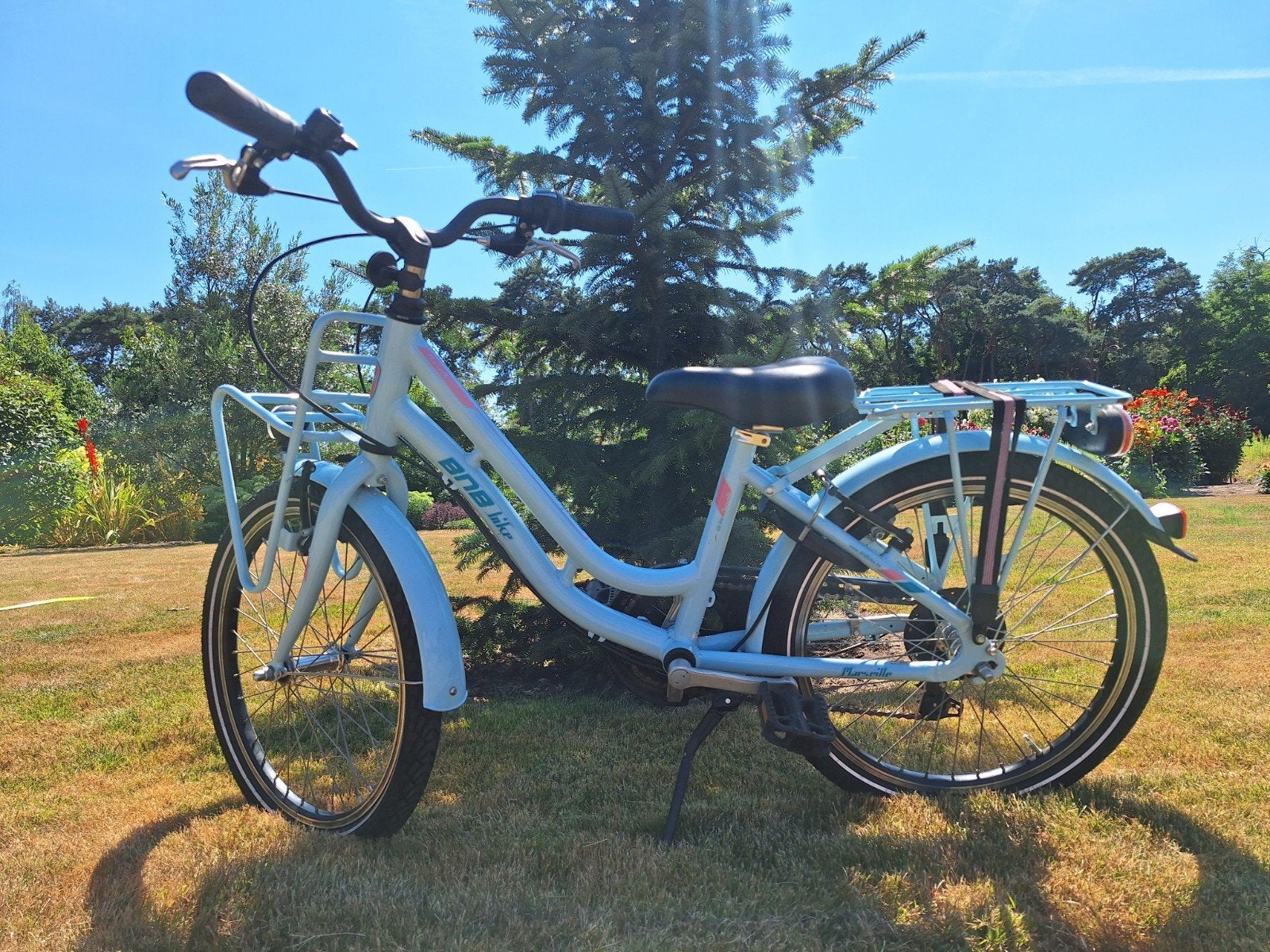 Kinderfiets meisjes BNB blauw/ 20 inch/ leeftijd 4 - 8 jaar, Frein sur jante, Enlèvement, Utilisé, BNB-Bike