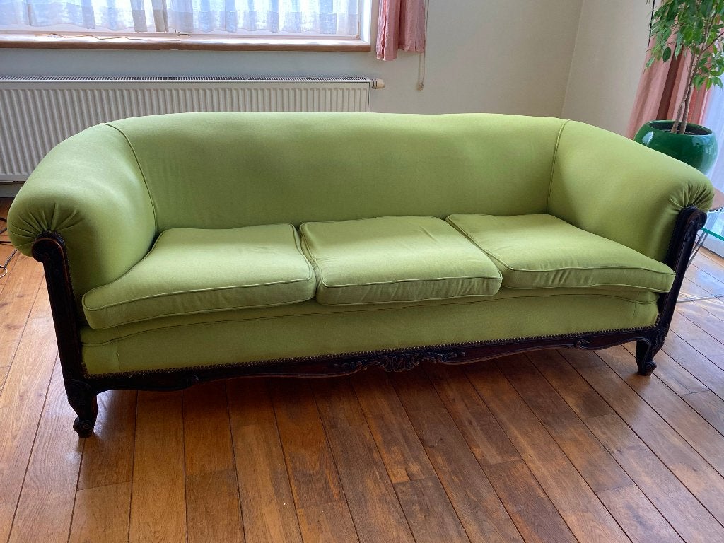 Antieke zetel driezit 19de eeuw, Ophalen, Gebruikt, Driepersoons, 75 tot 100 cm