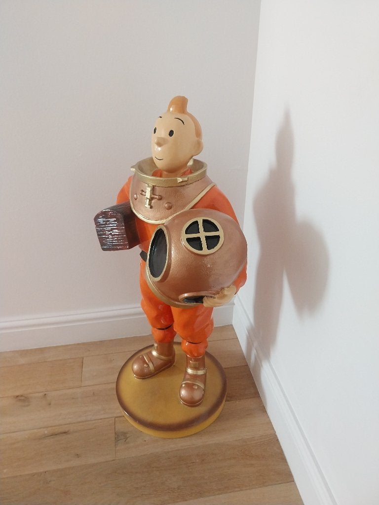 kuifje beeld astronaut 85cm, Ophalen, Zo goed als nieuw