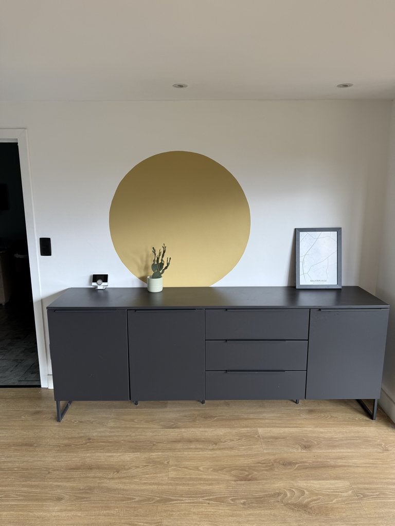 Dressoir - kast antraciet, Ophalen, Gebruikt, Met lade(s), 200 cm of meer