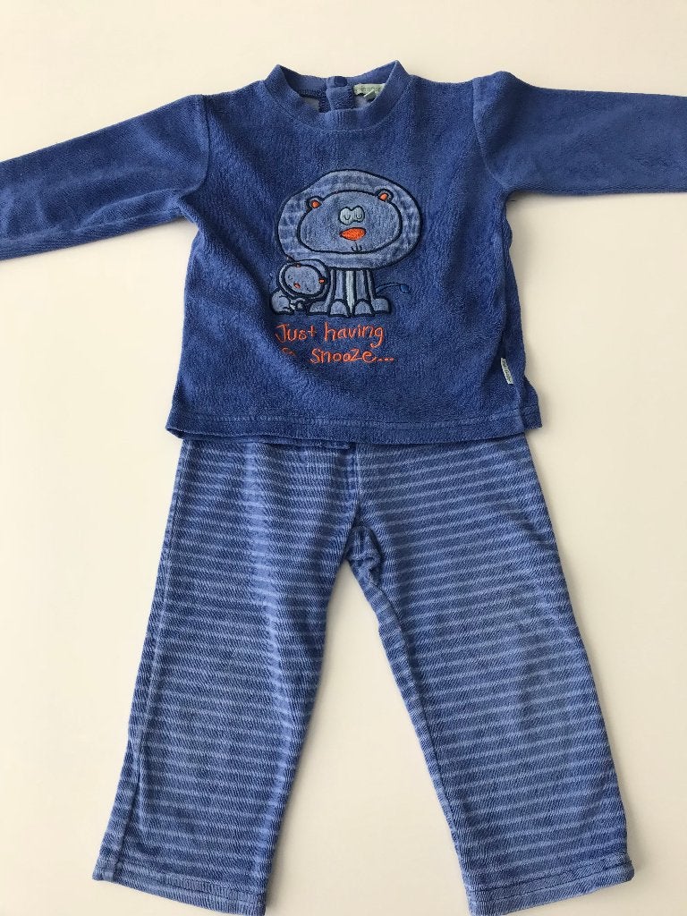 Blauwe pyjama met leeuwen maat 86, Nacht- of Onderkleding, Ophalen of Verzenden, Zo goed als nieuw, Premaman