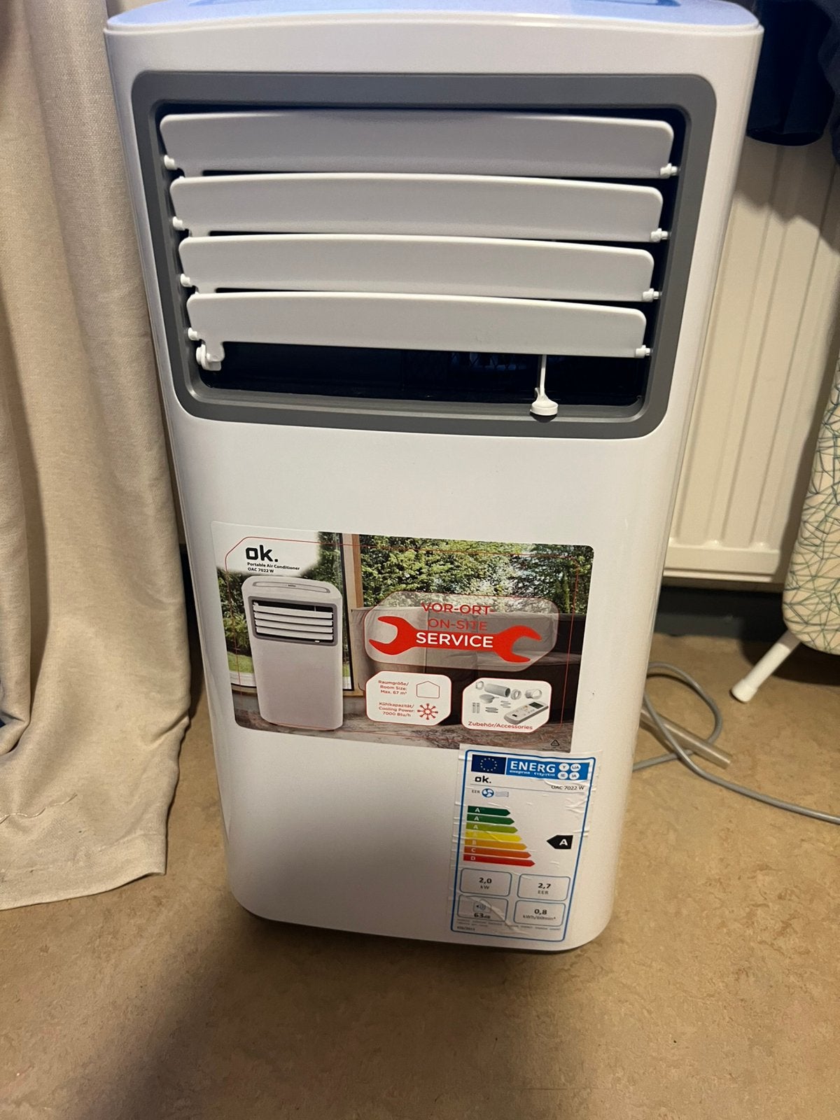 Mobiele airco, Electroménager, Refroidissement et Déshumidification, 60 à 100 m³, Comme neuf, Enlèvement