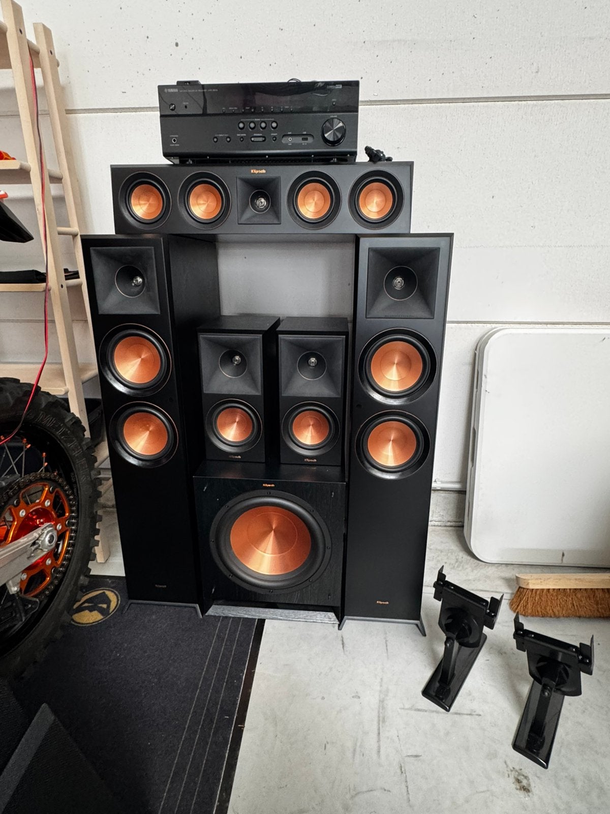 Compleet Klipsh 5.1 surround systeem met AV-reciever, TV, Hi-fi & Vidéo, Autres marques, Comme neuf, Autres lecteurs, Enlèvement