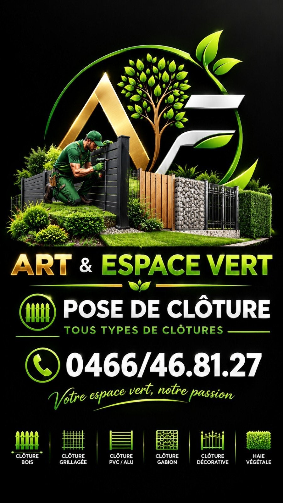 jardinier & poseur de cloture, Enlèvement ou Envoi