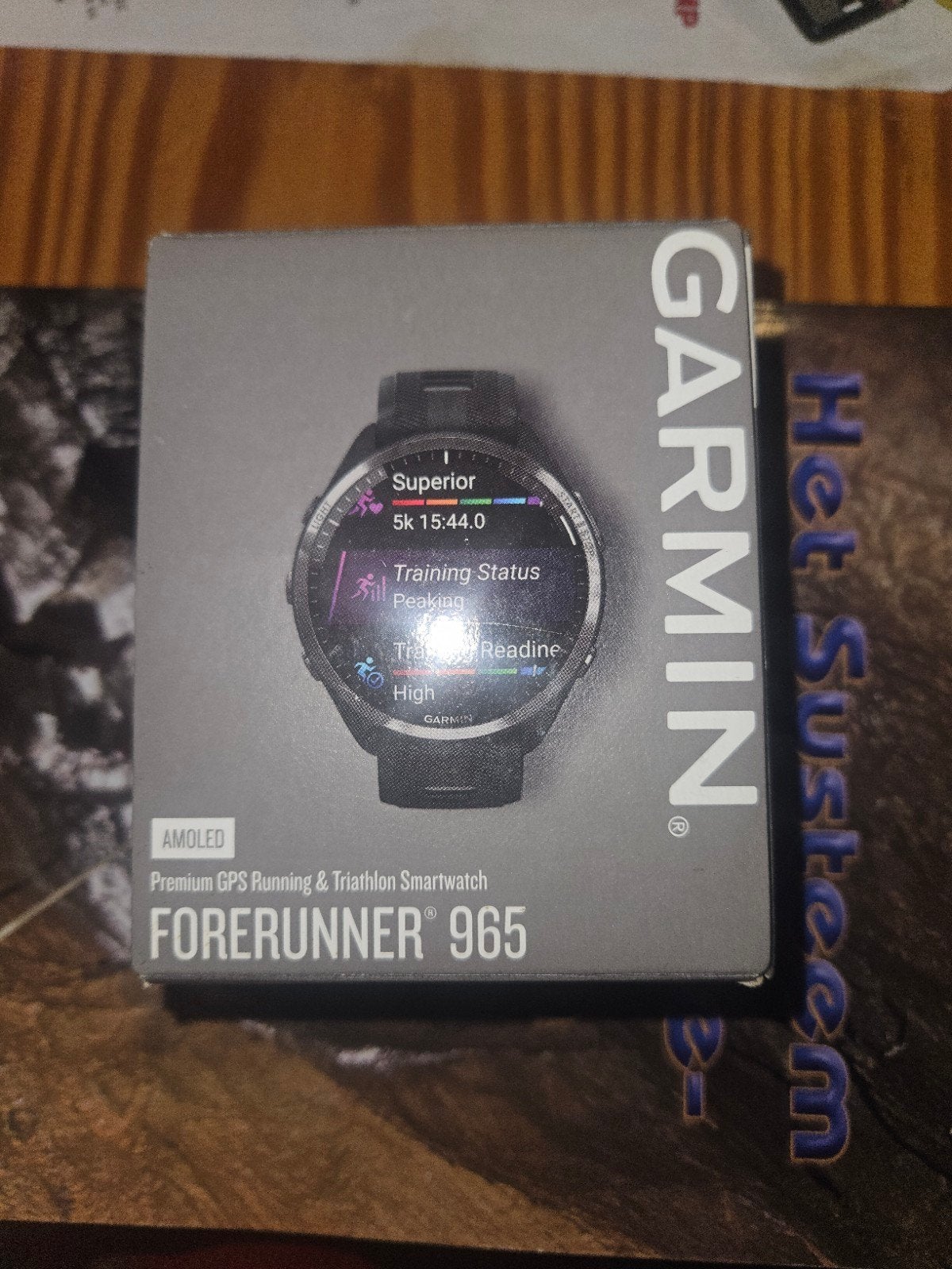 Garmin Forerunner 965 – Zwart – Zo goed als nieuw in doos, Neuf, Étanche, Enlèvement ou Envoi, Garmin Forerunner 965