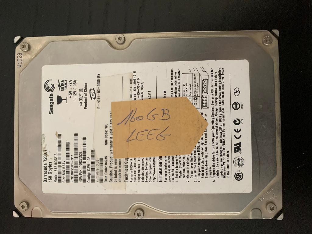 HDD IDE 160 GB, Computers en Software, Harde schijven, Refurbished, Desktop, Intern, HDD, IDE, Ophalen of Verzenden
