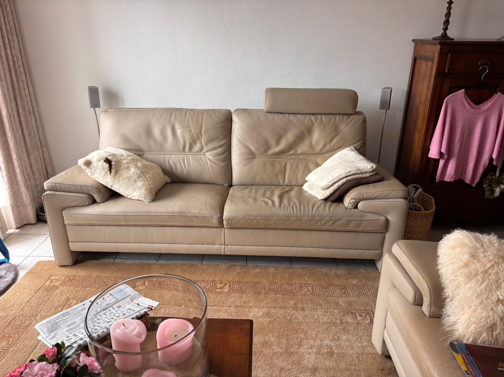 Lederen zetels, Ophalen, Gebruikt, Leer
