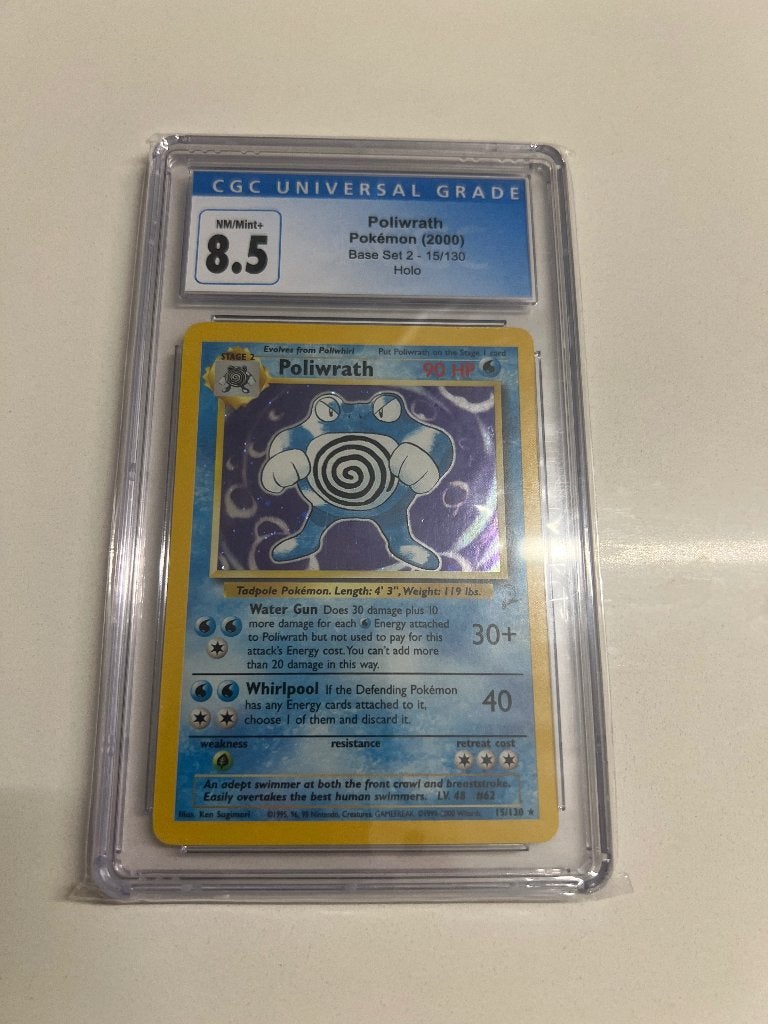 Poliwrath holo base set 2 CGC 8.5, Enlèvement ou Envoi, Cartes en vrac