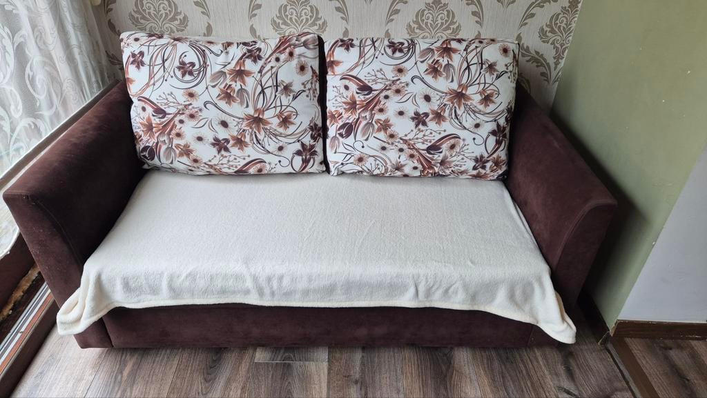 Uitklapbare zetel/sofa, Ophalen, Gebruikt, Bruin