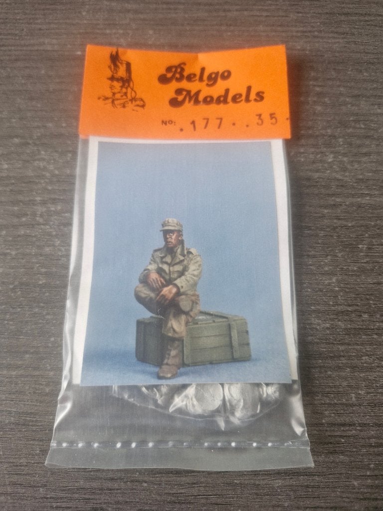 Belgo Models 1/35 US Black Staff Seated, Ophalen of Verzenden, Nieuw, 1:35 tot 1:50, Figuur of Figuren