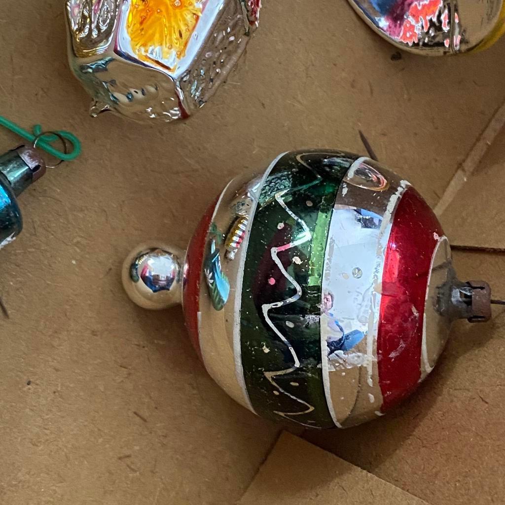 Antieke kerstballen, gemaakt van glas, Ophalen of Verzenden, Zo goed als nieuw