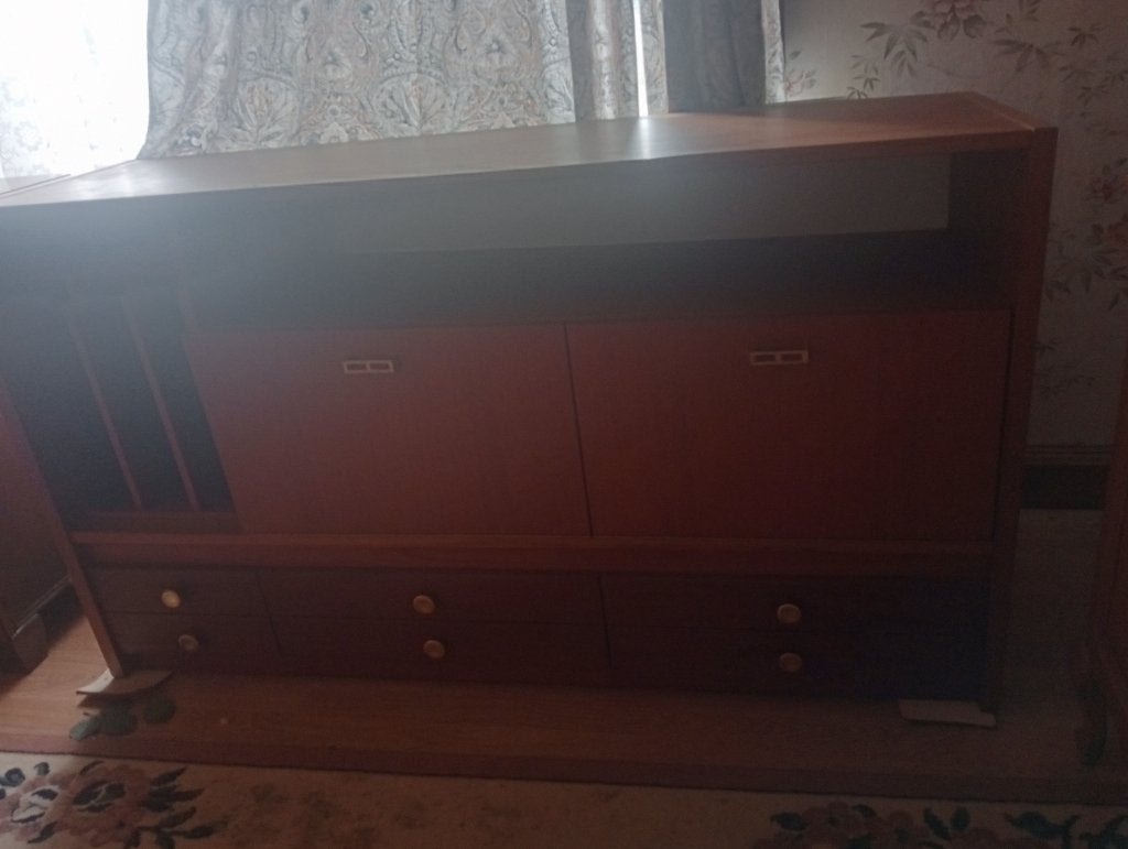 Buffet ou armoire murale vintage en bois des années 60-70, Antiquités & Art, Enlèvement