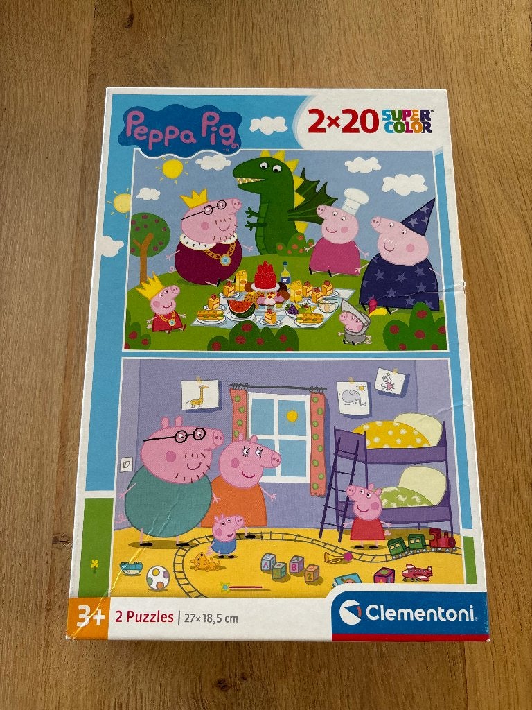 Puzzel Peppa Pig 2x 20 stukken, Enlèvement ou Envoi, 10 à 50 pièces, Comme neuf, 2 à 4 ans