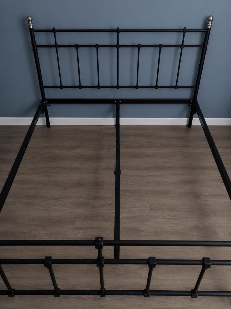 Bed met auping spiraalbodems 160x200 zonder matras, Huis en Inrichting, Slaapkamer | Bedden, Ophalen, Gebruikt, Zwart, Tweepersoons