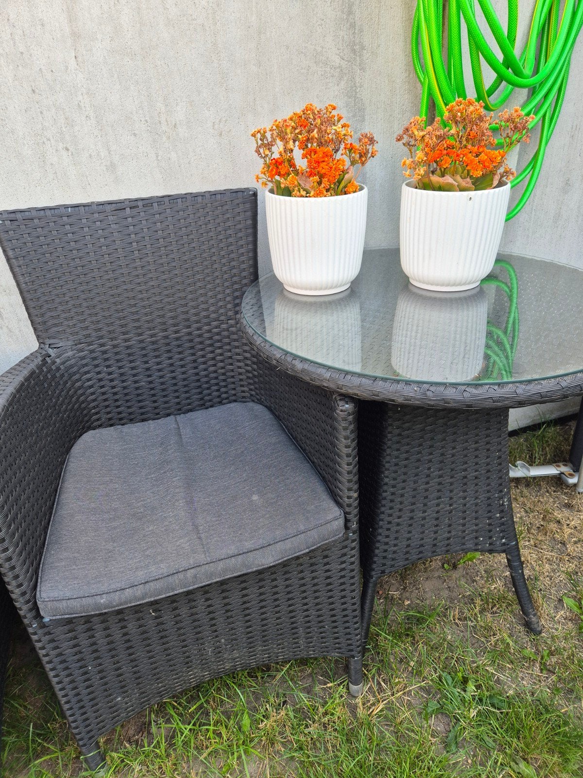 2 wicker stoelen en tafel, Tuin en Terras, Tuinsets en Loungesets, Ophalen, Wicker