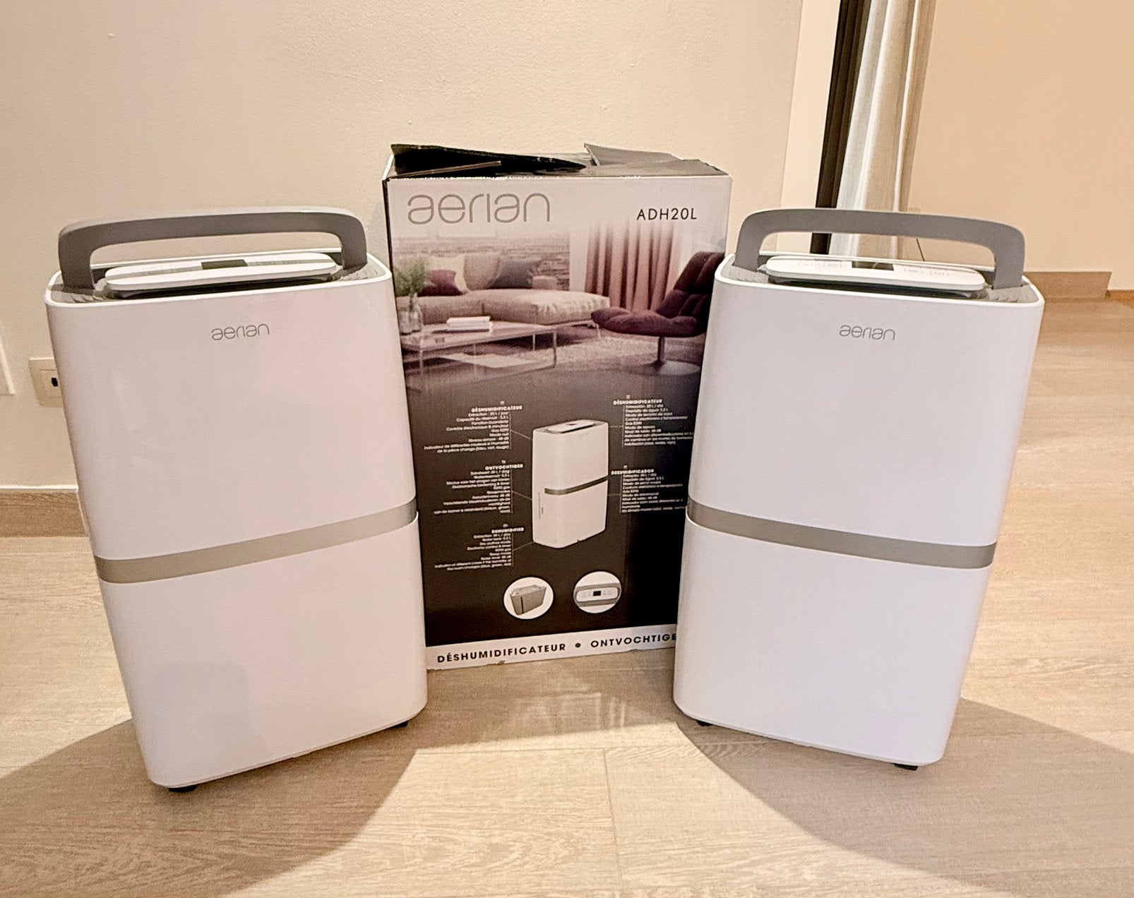 2x Aerian ADH20L luchtontvochtiger 20L amper 1 week gebruikt, Electroménager, Enlèvement, Comme neuf