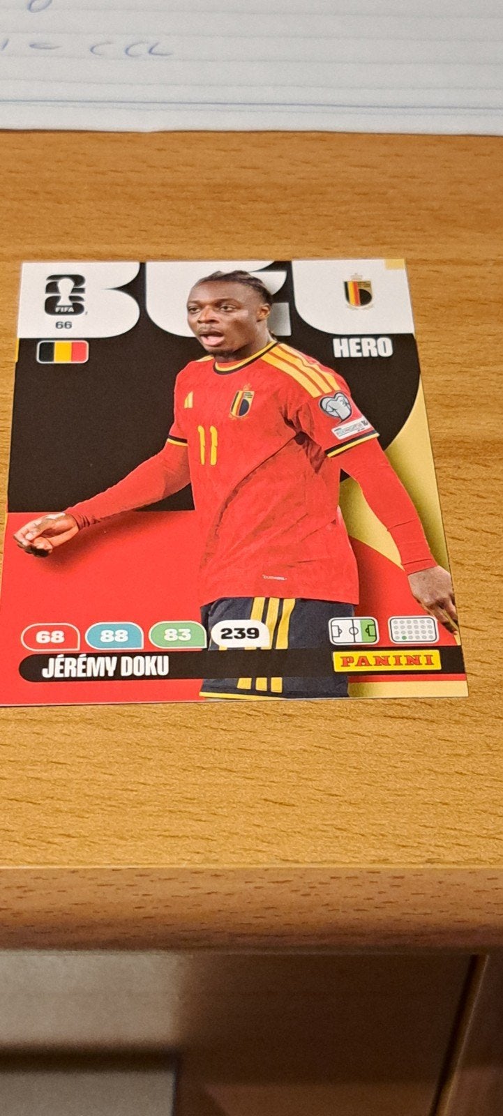 Jeremy Doku kaart panini wk 2026, Ophalen of Verzenden