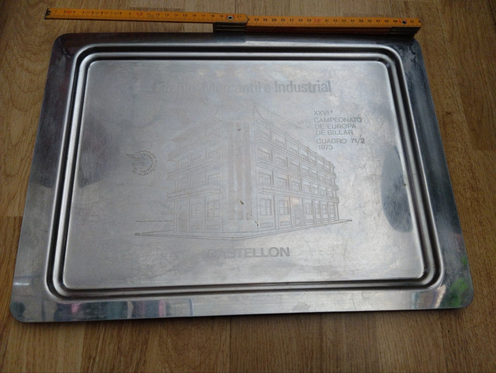Uniek Biljart trofee 1973 drieband matchtafel Ludo Dielis, Verzenden
