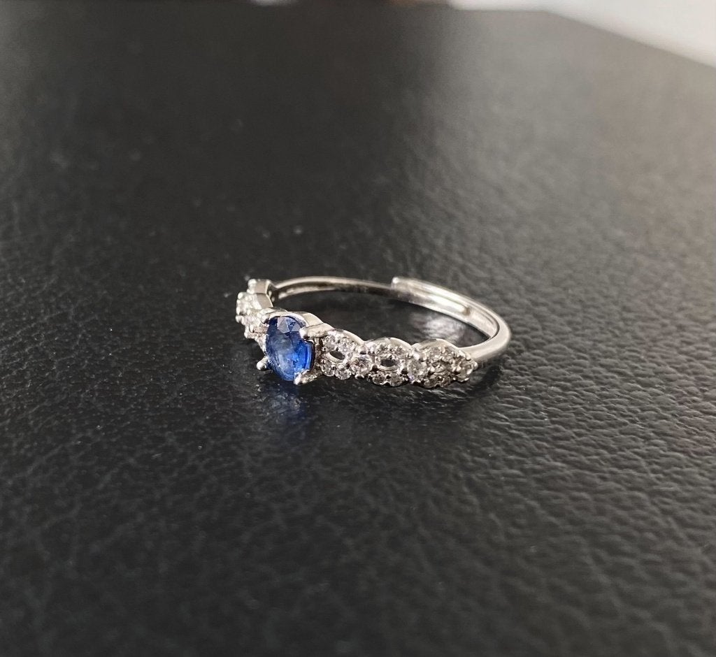 Bague  en saphir naturel !!!!taille ajustable!!!, Bijoux, Sacs & Beauté, Bagues, Neuf, Femme, 19 à 20, Bleu, Argent, Avec pierre précieuse
