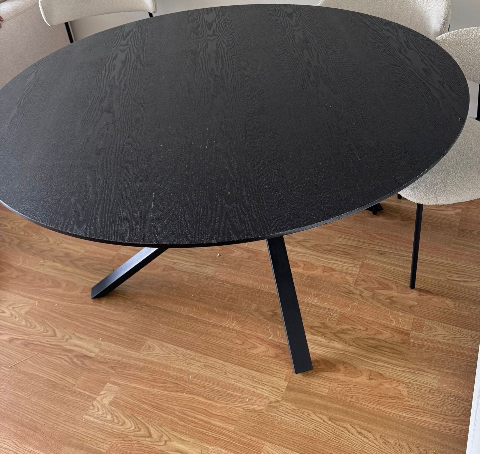 Table à manger ronde noire, comme neuve. 150x75, Maison & Meubles, Accessoires pour la Maison | Décorations murale, Enlèvement