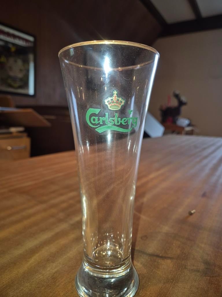Vintage originele Carlsberg glazen 6 stuks, Ophalen, Bierglas
