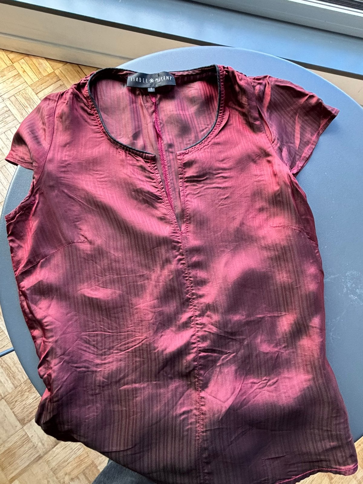 Bordeauxrood topje - Isabel Marant Étoile - size 36, Kleding | Dames, Ophalen, Overige kleuren, Korte mouw, Maat 36 (S)