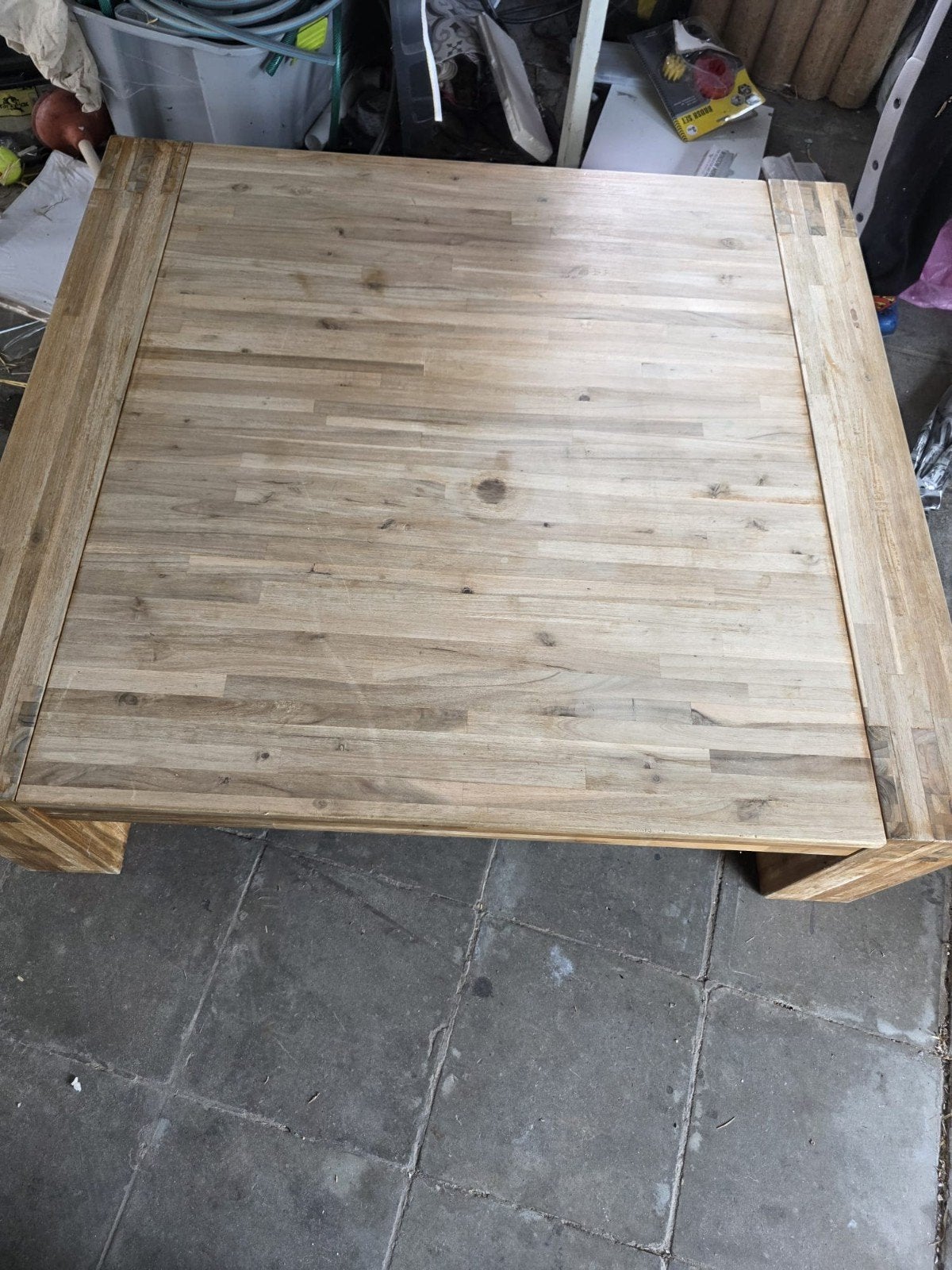 table basse salon 1m 10 sur 1m en bois massif. à peindre, 100 à 150 cm, 100 à 150 cm, Utilisé, Rectangulaire