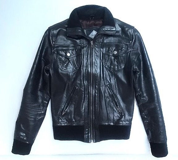 Veste en cuir noire, ANDERE, Enlèvement ou Envoi, Taille 36 (S), Comme neuf