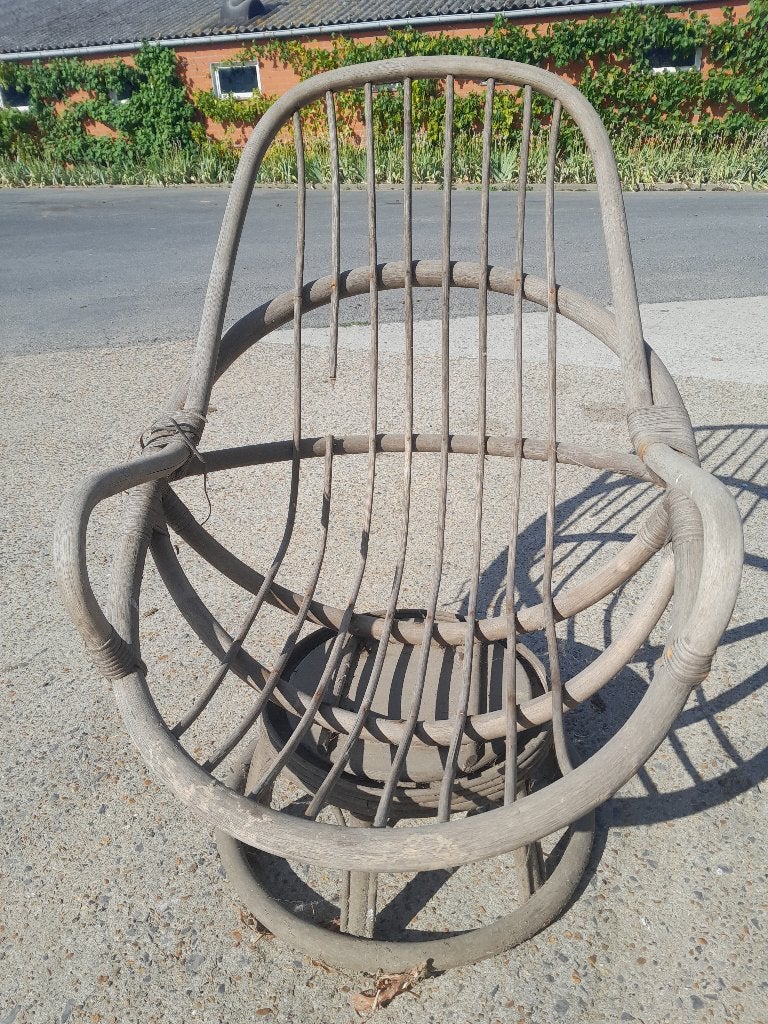 vintage rieten zetel, Tuin en Terras, Ophalen, Gebruikt