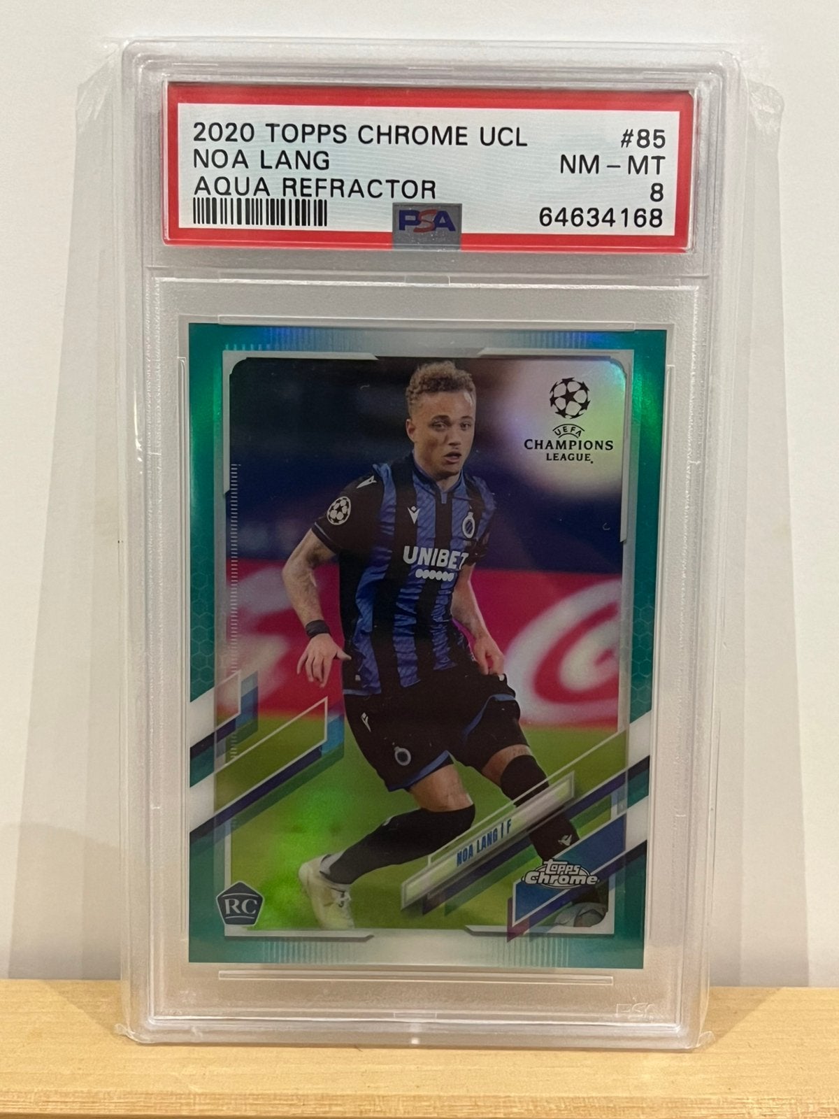 Topps graded football card - Club Brugge - noa lang - Psa8, Verzenden, Zo goed als nieuw