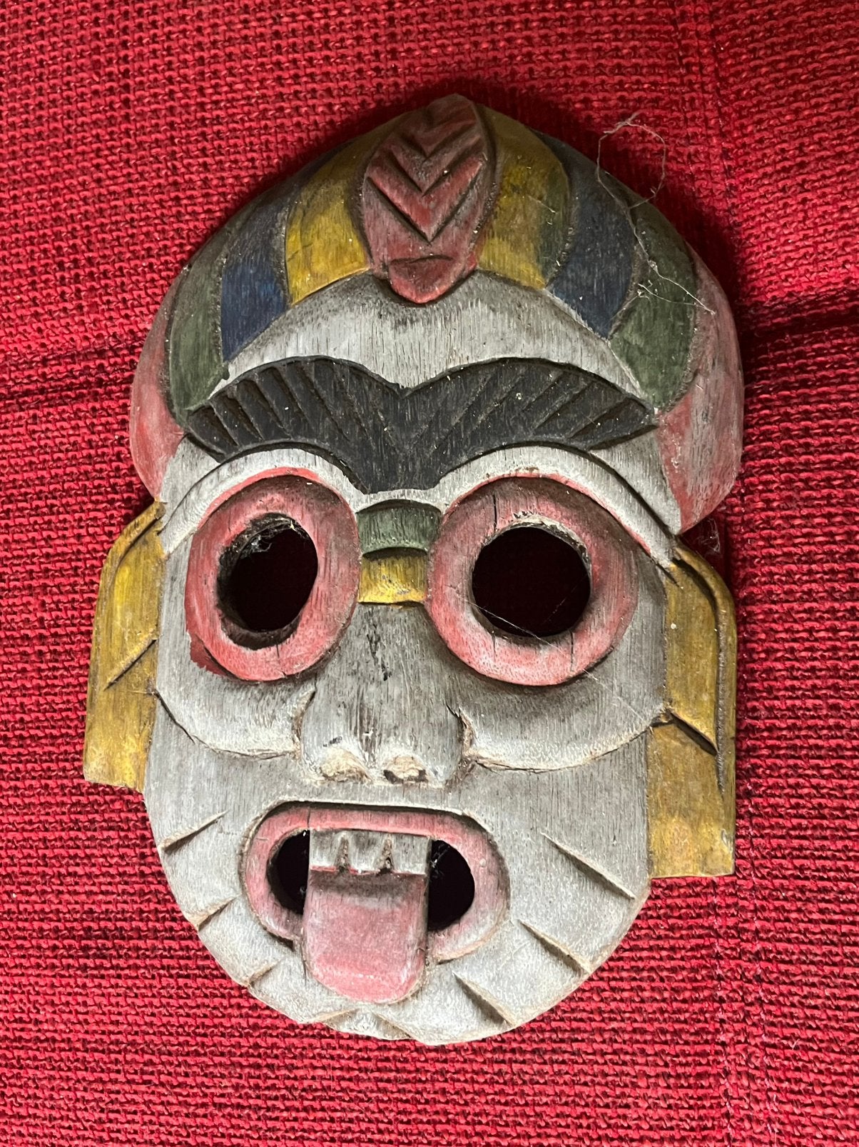 vintage handgesneden houten masker Thailand, Ophalen of Verzenden, Hout, Masker