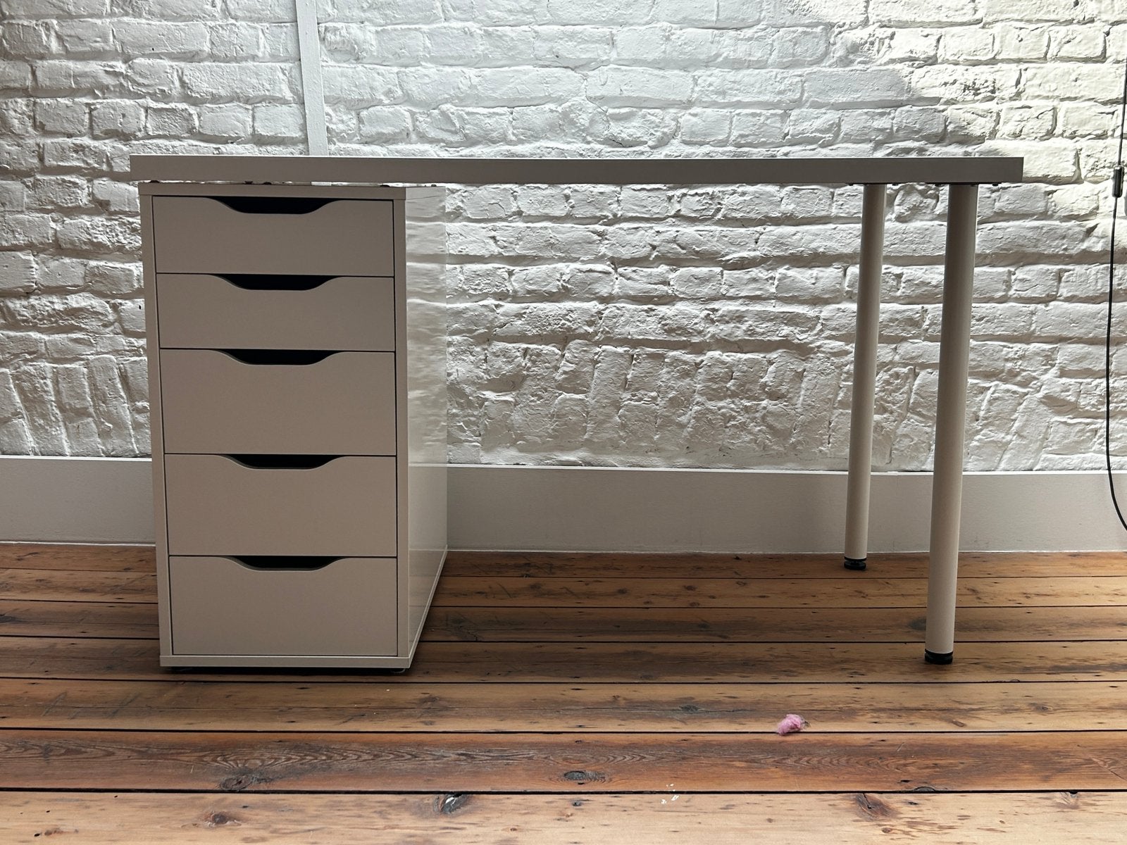 Table Ikea Lagkappen/Alex blanc, Ophalen, Gebruikt