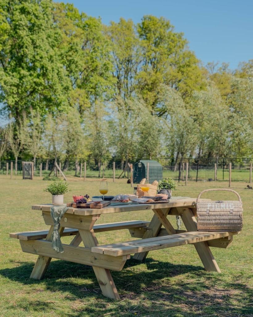 Handgemaakte Picknicktafels Grenen | Vanaf € 345, Ophalen, Nieuw, Inklapbaar, Rechthoekig
